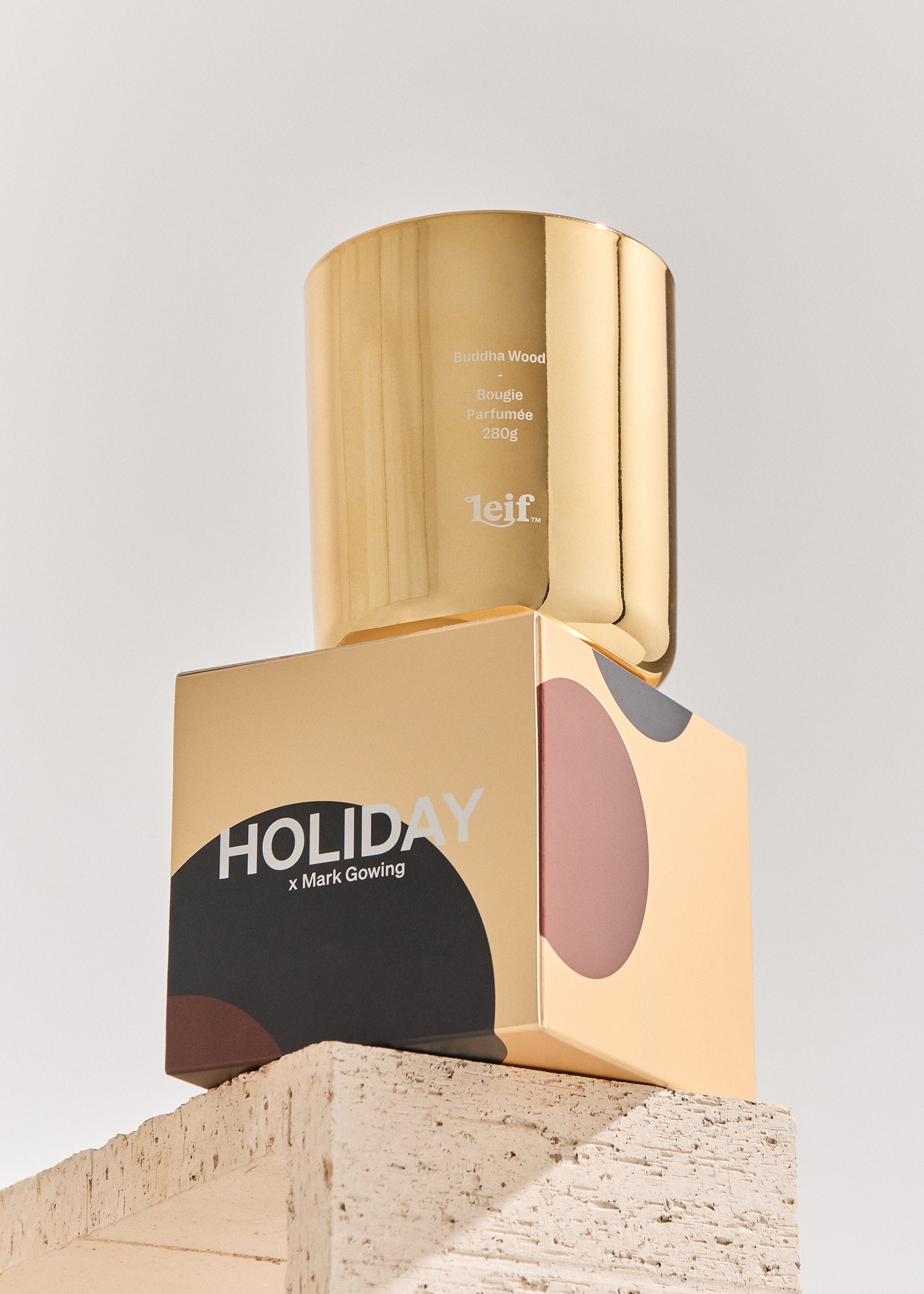 Limited Edition Holiday Buddha Wood Gold Candle