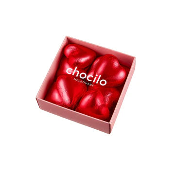 Chocilo chocolate foiled hearts gift box