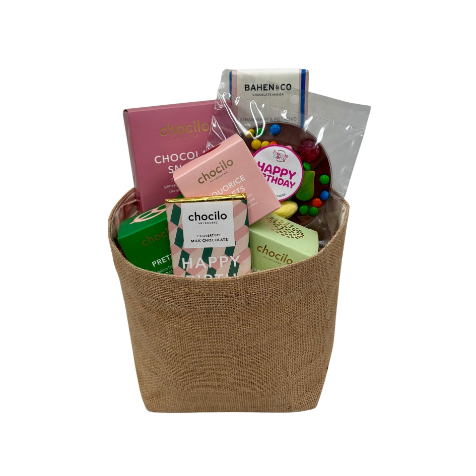 Same day car package hamper delivery Melbourne & Geelong | Online gift delivery | Chocolate gift delivery | Chocilo | Freckleberry | Bahen & Co | Happy Birthday Chocolate Hamper | Happy Birthday Gift